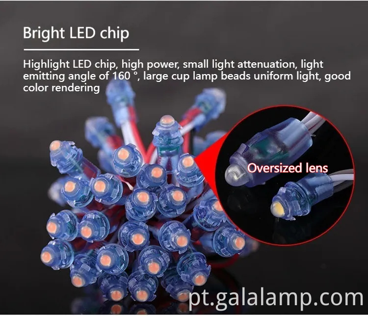 Luzes de corda de pixels à prova d'água para decoração ao ar livre